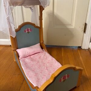 American Girl G1498 Doll Bed Cecile & Marie Grace Half Wooden Canopy